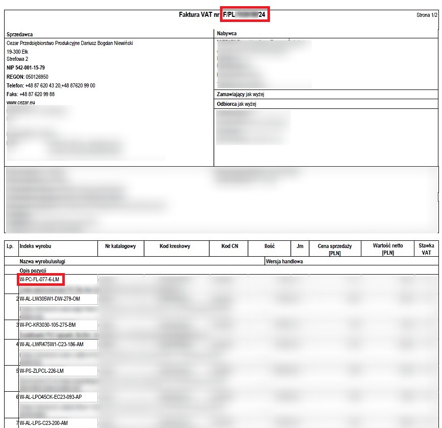 Screen showing invoice with login verification details highlighted.